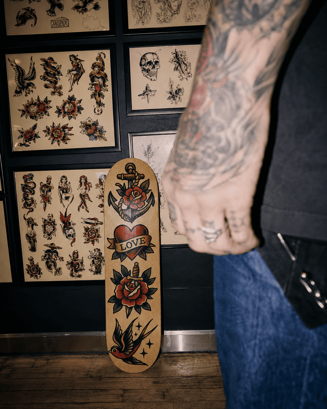 Skateboard Wall Art for Tattoo Studios