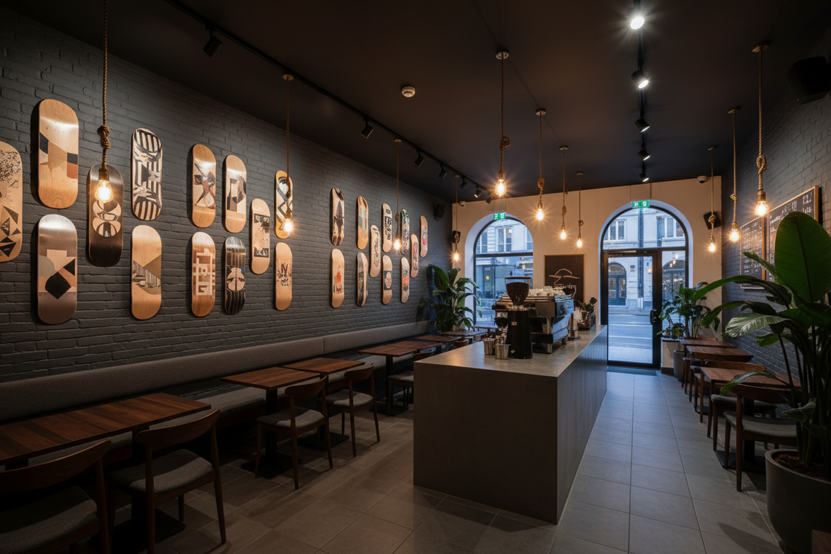 Skateboard Wall Art for Coffee Shops and Cafes