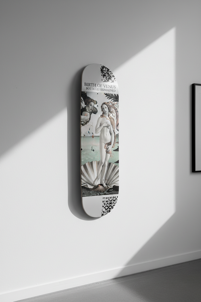 Botticelli Birth of Venus skateboard art