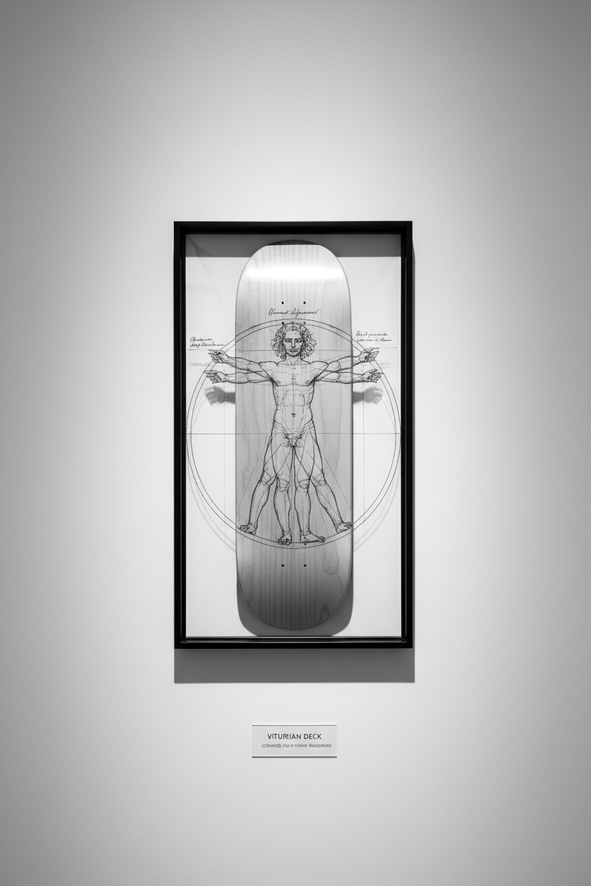 Leonardo da Vinci's Vitruvian Man as Skateboard Wall Art