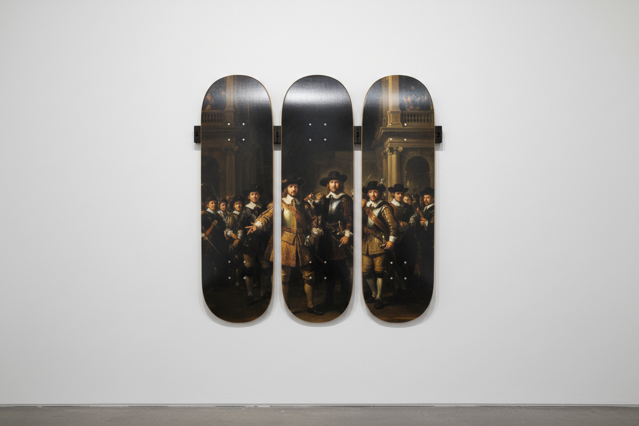 Rembrandt's Night Watch as Skateboard Wall Art