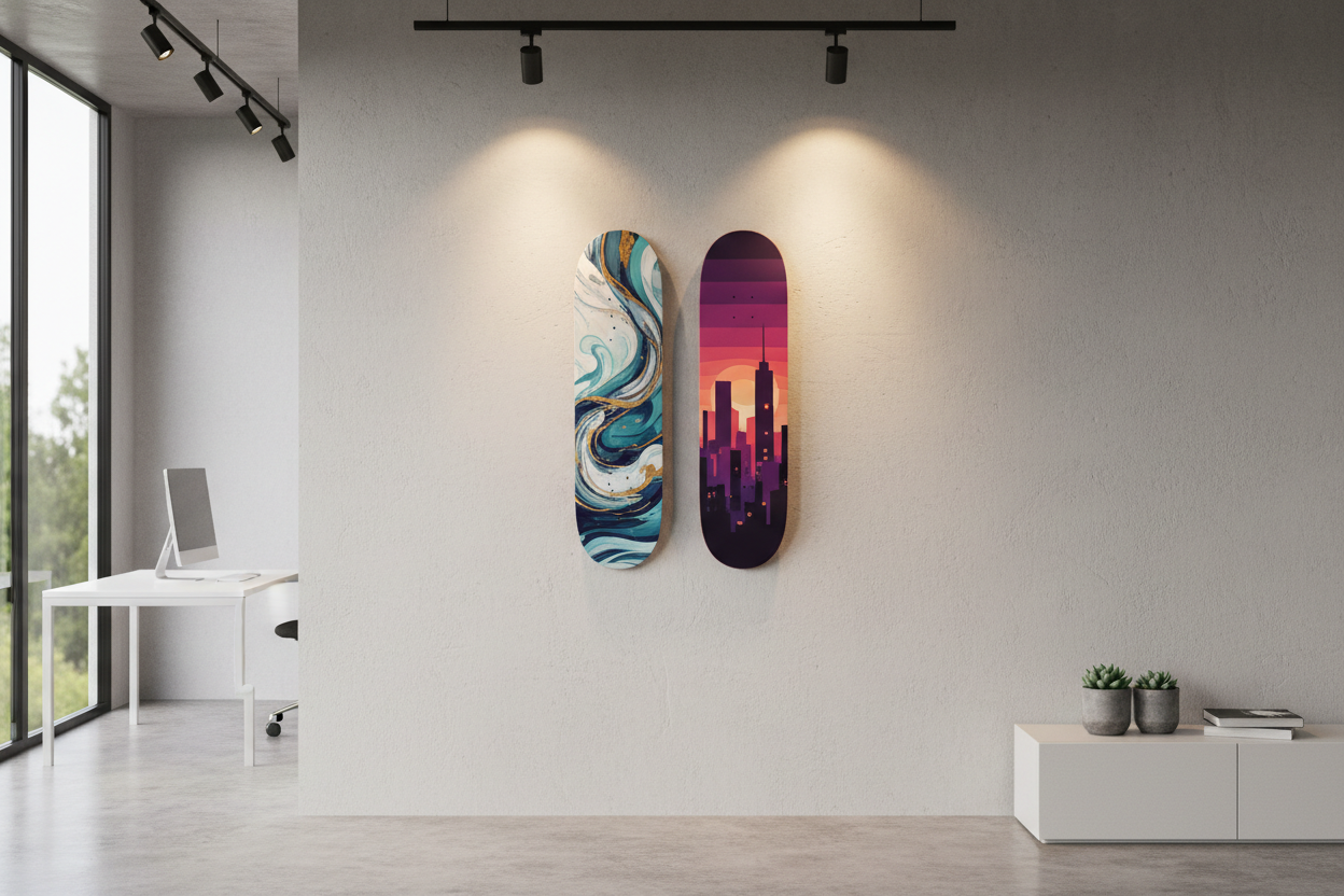 Skateboard-Wandkunst wirkungsvoll beleuchten | DeckArts – deckarts ...