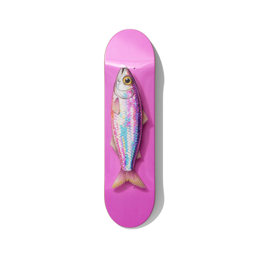 Skateboard Wall Art – Iridescent Fish Contemporary Wall Decor