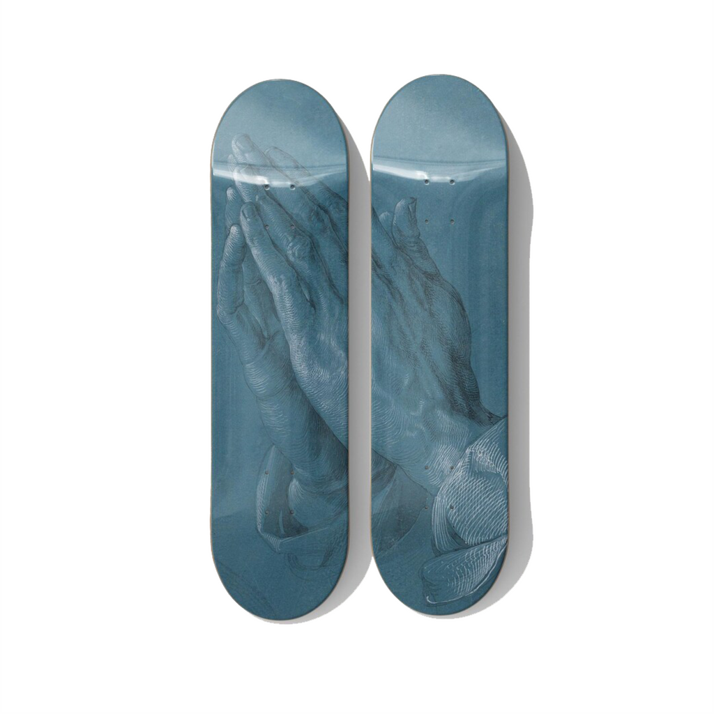 Albrecht Dürer – Praying Hands Skateboard Deck Diptych Wall Art – Premium Canadian Maple Deck - deckarts.com
