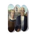 American Gothic Skateboard Deck Trio Wall Art - Premium Canadian Maple.