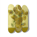 Vincent van Gogh - Sunflowers Skateboard Deck Triptych Wall Art - Premium Canadian Maple - deckarts.com