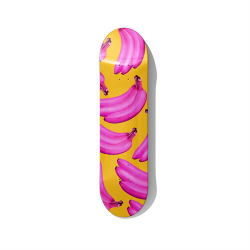 Skateboard Wall Art – Pink Banana Pattern Modern Wall Decor - deckarts.com