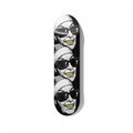 3 Sisters skateboard wall art by Stefano Borella featuring three repeated nun portraits with black sunglasses and gold teeth