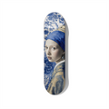 Girl with a Pearl Earring Delft blue skateboard wall art on premium Canadian maple deck
