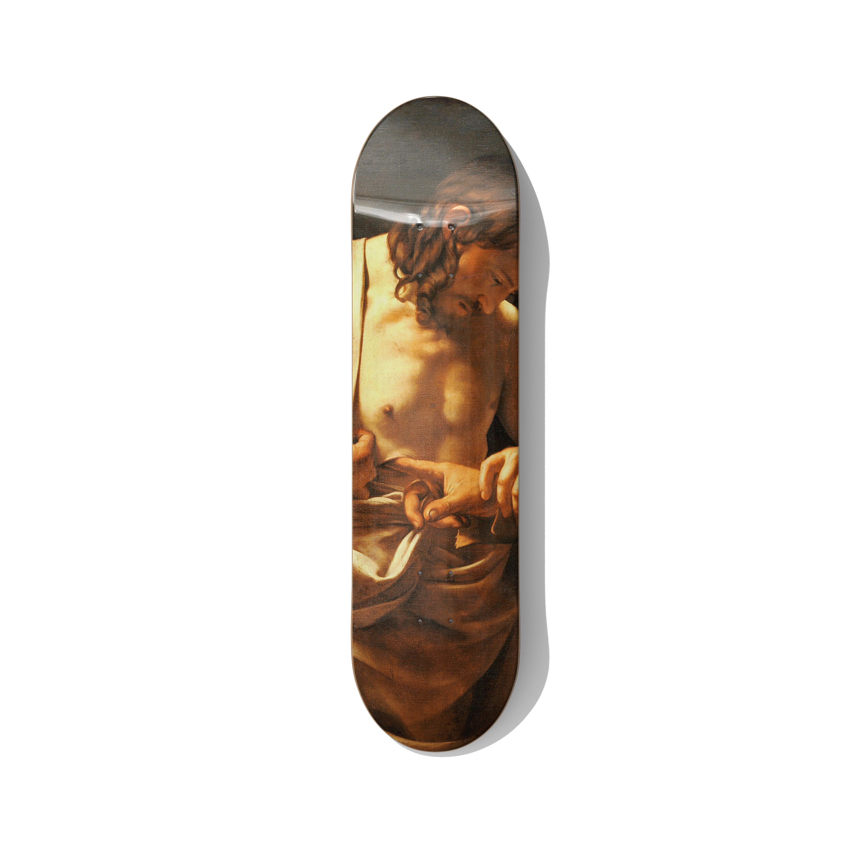 Caravaggio – Saint John the Baptist – Classical Baroque Fine Art Skateboard Wall Decor – Premium Canadian Maple Deck - deckarts.com