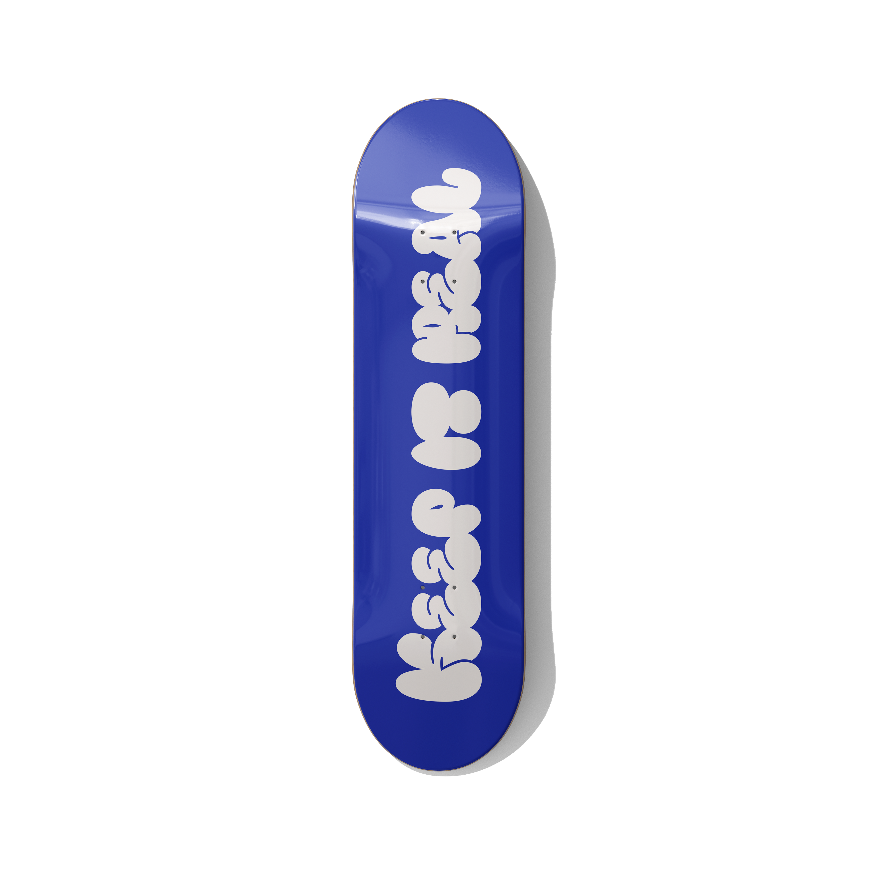 Keep It Real – Blue Minimalist Typography Skateboard Wall Art – Premium Canadian Maple Deck - deckarts.com