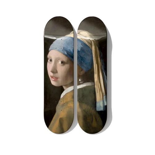 Girl with a Pearl Earring Skateboard Deck Diptych Wall Art