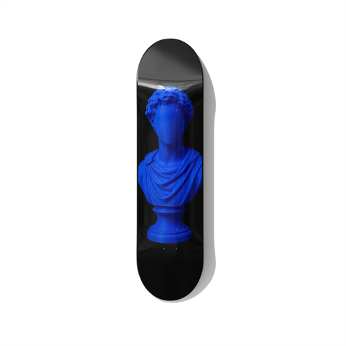 Blueprint classical bust blue skateboard wall art on premium Canadian maple deck