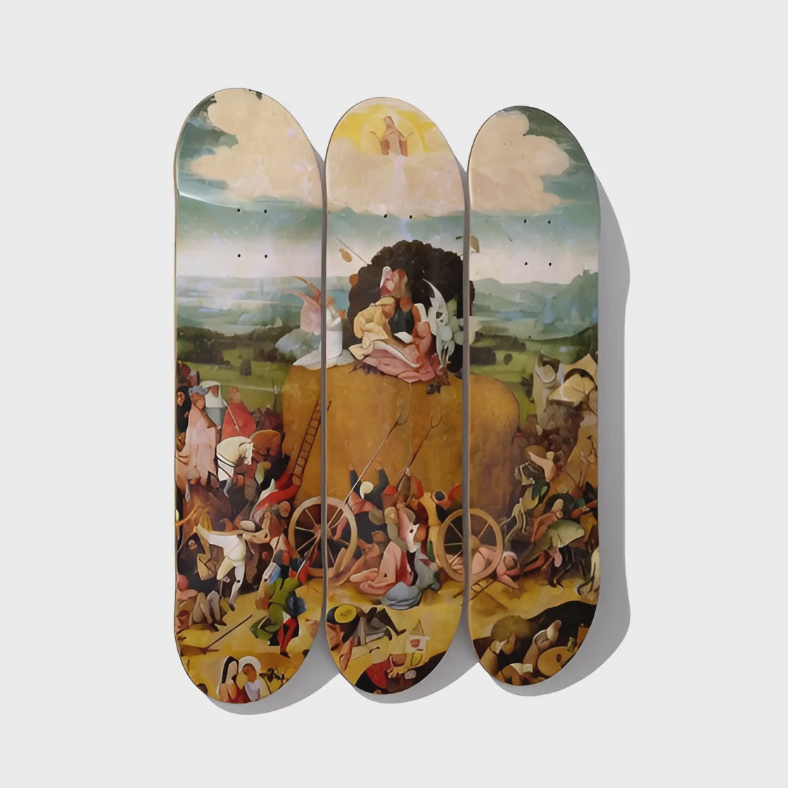Haywain Triptych Skateboard Deck Wall Art - Premium Canadian Maple Deck